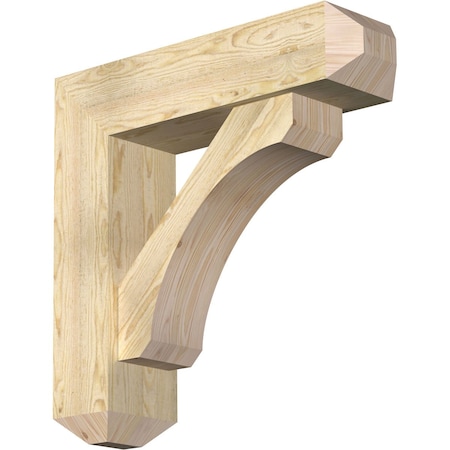 Ekena Millwork Legacy Craftsman Rough Sawn Bracket w/ Offset Brace, Douglas Fir, 8"W x 30"D x 30"H BKT0806X30X30LEC04RDF